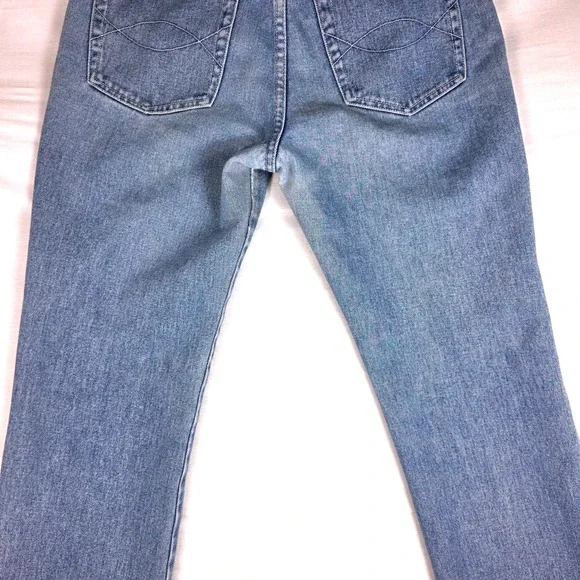 Y2K Vintage Jeans Embroidered Flower Trim Frayed Hem Denim Size 10 2000s Retro - Picture 8 of 16